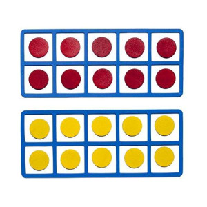 LEARNING ADVANTAGE Giant Magnetic Foam Ten Frames - In Home Learning Manipulative for Early Math - 2 Frames with 20 Disks - Teach Number Concepts, Addition and Subtraction