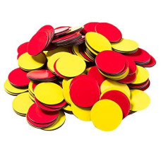 Dowling Magnets Magnetic Two-Color Counters (red/Yellow, 1 inch Diameter Each), Set of 200