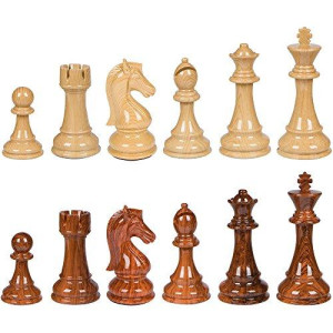 Nero High Polymer Extra Heavy Weighted Chess Pieces with 4.25 Inch King and Extra Queens, Pieces Only, No Board