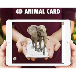 Octagon Studio Animal 4D+ Augmented Reality Cards Learn Alphabet, Language, and Wildlife with 26 Interactive Flashcards, Free App, and 5 Bonus Food Cards