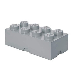 Room Copenhagen, Lego Storage Brick Box - Stackable Storage Solution - Stone Grey, Brick 8