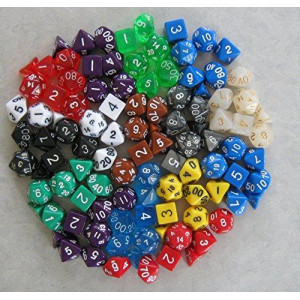 15x Sets of 7 (that is, 105!) Polyhedral Dice for RPGs (Dnd, Pathfinder) with 7 Dice Bags!