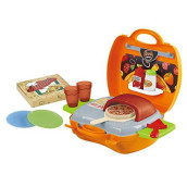 Childrens Carry Pizza Kitchen Set - Kids Play Toy Playset - Imaginative Toy Tool Set - Crazy Pizzeria Pretend Play Toy Kit - Portable Accessories Case