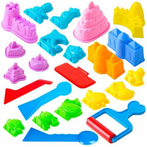USA Toyz Sand Molds Beach Toys for Kids - 23pk Sand Castle Building Kit Sandbox Toys for Toddlers, Compatible with Any Molding Clay and Play Sand