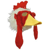 Jacobson Hat Company Chicken Rooster Plush Mask Hat, Red, Size Large
