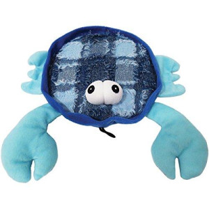 SCOOCHIE PET PRODUCTS Claw Crab Dog Plush Toy, 10.5-Inch, Blue