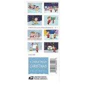 USPS Charlie Brown Xmas Pane of 20 Forever Postage Stamps Scott 5021-30