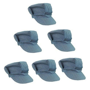 Train Engineer Hats - Train Conductor Costume Kids - 6 Pack Train Party Favors - Dress Up - Funny Party Hats