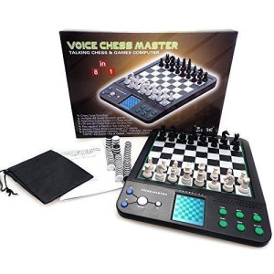 iCore Electronic Chess Set, Voice Chess Sets for Adults, Academy Electronic Chess Board, Portable Board Game, Computer Chess Tactics for Kids & Adults