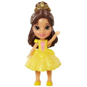Jakks Pacific Disney Princess Belle Poseable Sparkle Collection Mini Toddler Doll 3.5"