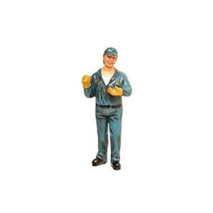 Tow Truck Driver Bill Figure, Blue - American Diorama Figurine 23906 - 124 scale