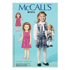McCall's Patterns M7272 Children's/Girls'/18" Dolls' Blouse & Jumpers, CL (6-7-8)