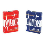 Aviator Standard Index Playing Cards, Red/Blue, 2 Piece
