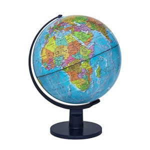 Waypoint Geographic Scout II Illuminated Globe, Decorative Classroom Globe with Stand, World Globe with More than 4000 Places, 12 Interactive Globe with Political Mapping, Blue