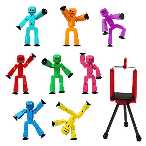 Zing Stikbot 8 Solid Pink/Yellow/Light Blue/Green/Dark Blue/Purple/Orange/Red Color and Red Tripod (TST888SCTP)