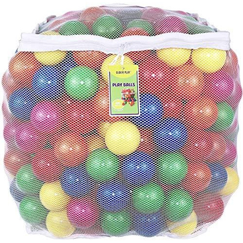 Click N' Play Ball Pit Balls for Kids, Plastic Refill Balls, 400 Pack, Phthalate and BPA Free, Includes a Reusable Storage Bag with Zipper, Bright Colors, Gift for Toddlers and Kids