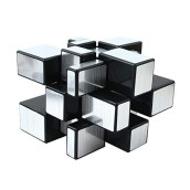 AHYUAN 3x3x3 Mirror Cube Dysmorphism Magic Speed Cube Silver 3D Puzzle Cube for Children Hand Puzzles for Adults