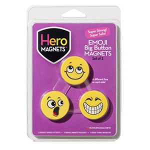 Dowling Magnets Hero Emoji Big Button Magnets, Set of 3