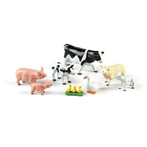 Learning Resources Jumbo Farm Animals: Mommas and Babies Toy Set, 8 Pieces, Ages 2+,Multi-color
