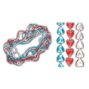 blinkee Sweet Heart Necklace Red White and Blue Pack of 12