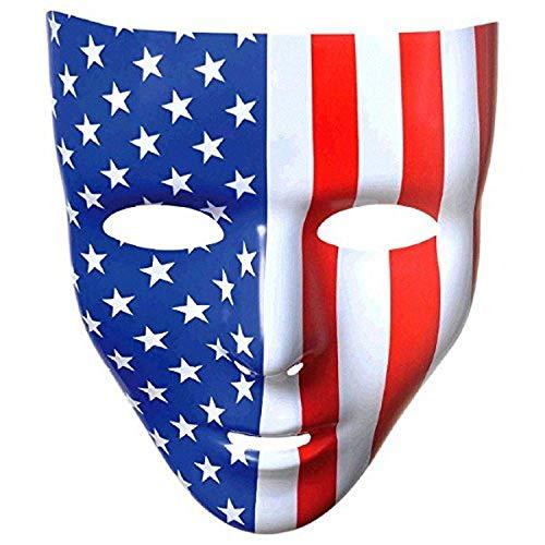 Amscan Full Face Mask, Party Accessory, Red, White And Blue, 6 1/4" X 7 3/4"