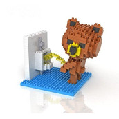 Sanzo Super Cute Brown Bear - Toilet - Nano Mini Blocks DIY Educational Toys for Adults and Kids