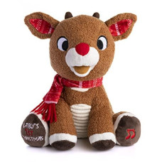 KIDS PREFERRED Rudolph The Red-Nosed Reindeer Musical Stuffed Animal, Babys First Christmas Plush, 8 Inches