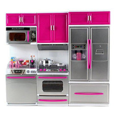 AZ Trading & Import Psk54 My Modern Kitchen Full Deluxe Kit Battery Operated Kitchen Playset: Refrigerator, Stove, Microwave, Mix