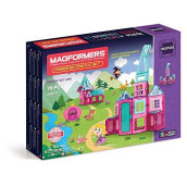 Magformers Princess Castle 78 Pieces Pink and Purple Colors, Educational Magnetic Geometric Shapes Tiles Building STEM Toy Set Ages 3+
