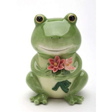 Cosmos Gifts 20912 Porcelain Frog Piggy Bank 5" H
