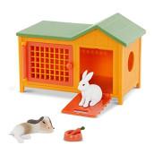 Terra by Battat - Bunny Hutch - Bunny Rabbit Toy Animal Figure Playset for Kids 3-Years-Old & Up (5 Pc)