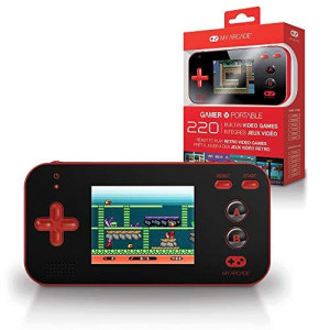 My Arcade Gamer V Portable - Handheld Gaming System - 220 Retro Style Games - Lightweight Compact Size - Battery Powered - Full Color Display - Volume Buttons - Red