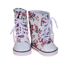 The New York Doll Collection Red Printed High Tops Trainers Fits 18 inch/46 cm Dolls ?Dolls Shoes Sneakers Accessories Set