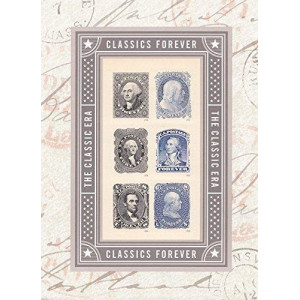 USPS The Classic ERA - George Washington, Benjamin Franklin, Abraham Lincoln Souvenir Sheet of 6 Self-Adhesive Collectible Forever Postage Stamps