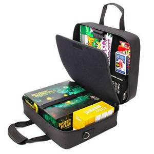 USA Gear Board Game Carrying Case Bag with Custom Storage Compartments and Padded Shoulder Strap - Compatible with Cards Against Humanity, Settlers of Catan, Risk, Yahtzee and More Board Games