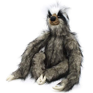Shlomo The Three-Toed Sloth - 18 Inch Super Realistic Large Stuffed Animal Plush Toy with Magnetic Paws - by Tiger Tale Toys