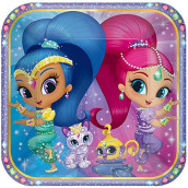 Shimmer & Shine Square Paper Plates - 9" | Multicolor | Pack of 8