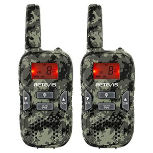 Retevis RT33 Kids Walkie Talkies, Army Toys for Boys and Girls Aged 6-12, Flashlight, 2 Way Radio Gifts, Survival Gear and Equipment for Kids Adventure Game Camping(2 Pack, Camo)