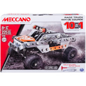 Meccano Erector, 10 in 1 Model Race Truck Building Set, 225 Pieces, for Ages 8 and up, STEM construction Education Toy
