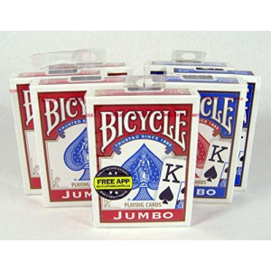 Bicycle Poker Size Jumbo Faces Standard Index Playing Cards, 2 Piece