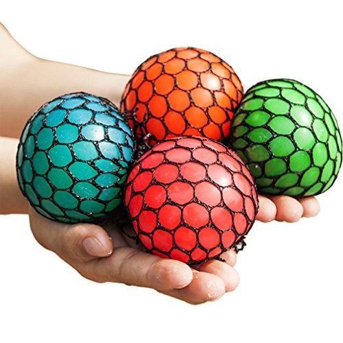 Bingole 4PCS Randomly Mesh Squishy Balls Stress Relief Squeeze Grape Balls Relieve Pressure Balls