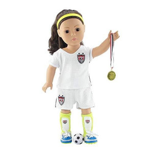 Emily Rose 18 Inch Doll USA Soccer Uniform Clothes & Accessories , Including Gold Medal and Shoes! | Made to Fit Most 18" Dolls