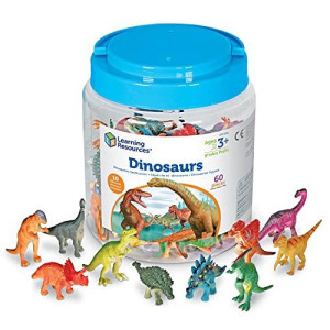 Learning Resources Dinosaur Counters, Dinosaur Toys, Animal Counters for Kids, Set of 60 Colored Dinosaurs, Ages 3+