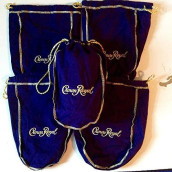 Pack of 5 Crown Royal Purple Bags w/ Gold Drawstring Perfect for Storage Gift Bags Shiftboot Carrying Dice or Games Bulk Felt Fabric for Sewing