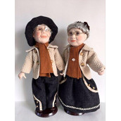 Jmisa 16" Pair of Grandpa & Grandma Lovely Porcelain Doll
