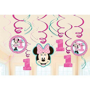 amscan 1st Birthday Minnie Mouse Swirl Decorations Party Supplies Minnie Fun to be One!