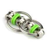 Tom's Fidgets Original Flippy Chain Fidget Toy - Perfect for ADHD, Anxiety, and Autism - Bike Chain Fidget Stress Reducer for Adults and Kids - Green
