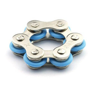 Roller Chain Fidget Toy Stress Reducer, ADHD, Anxiety, and Autism (Blue)