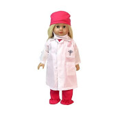 American Fashion World Pink Doll Doctor 7 Piece Outfit for 18 inch Dolls