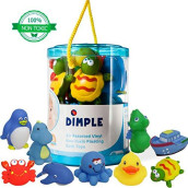 Dimple Set of 20 Floating Bath Toys, Sea Animals Squirter Toys for Boys & Girls, Assorted Sea Animals Friends, Squeeze to Spray! Tons of Fun, Great for Kids & Toddlers, Medium
